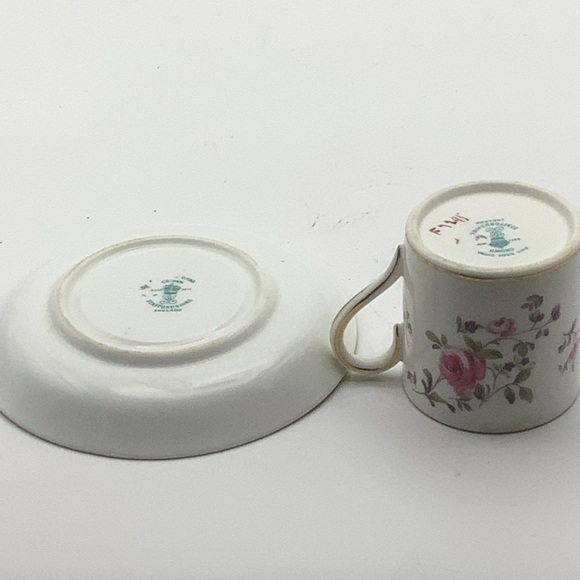 Crown Staffordshire England Roses and Pansies Demitasse Cup and Saucer - Picture 7 of 9